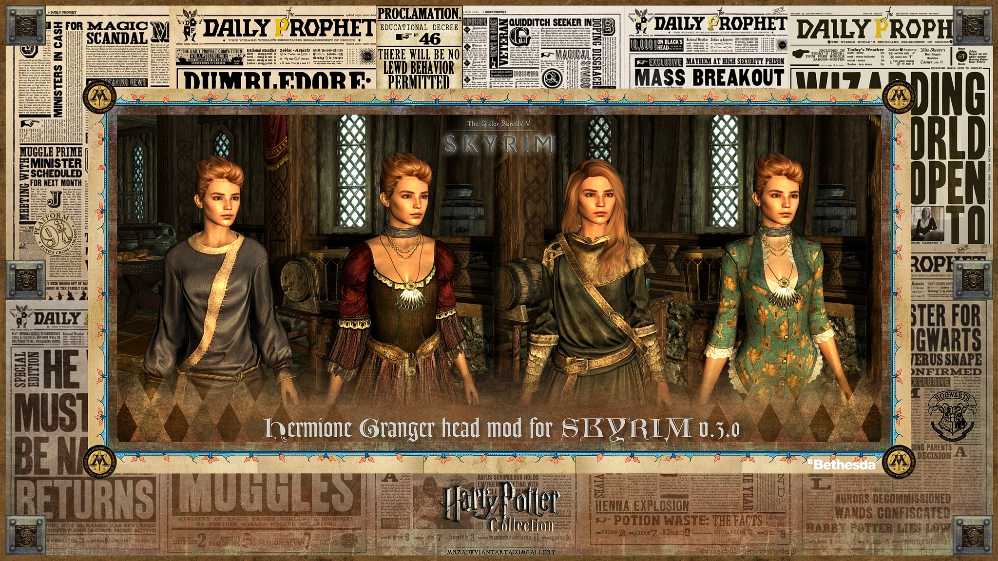 Elder Scrolls 5: Skyrim, "Гермиона в Скайриме версия 3.0 Пресет лица для расы DEM"