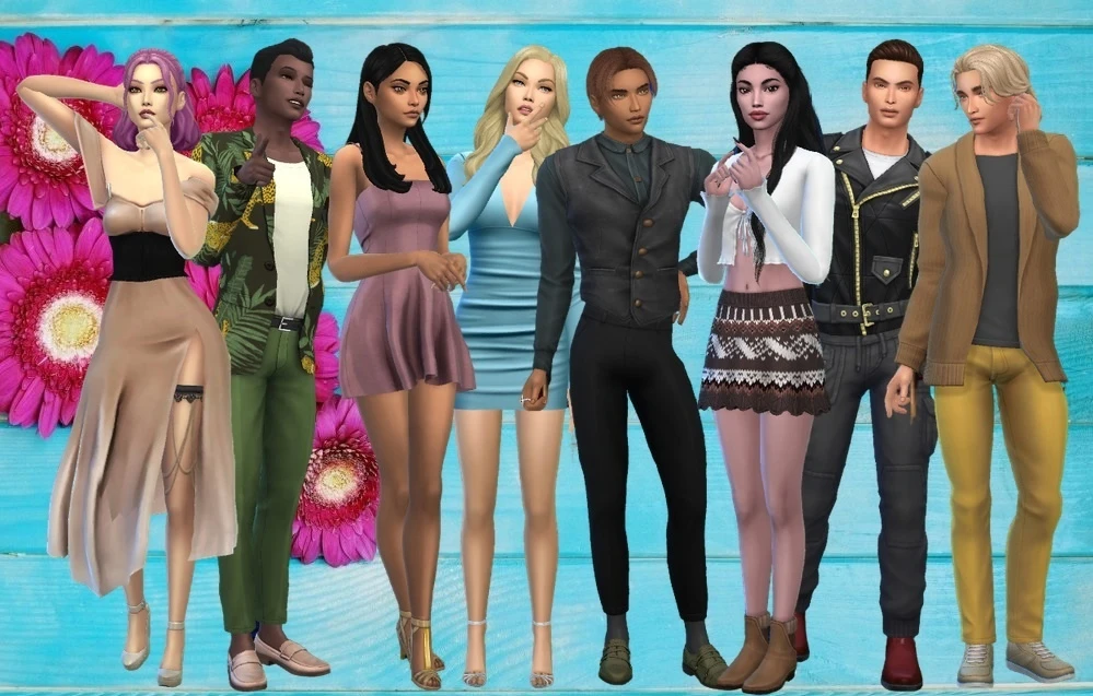 The Sims 4 "Весенняя сборка персонажей для игры"