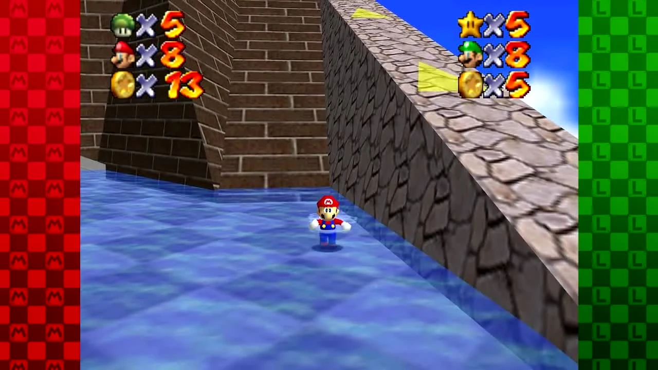 Super Mario 64 "Мультиплеер. Часть 2: Luigi's Fortress of Death!(2 Игрока)