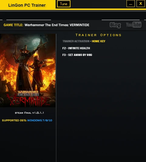 Warhammer: End Times &#8212; Vermintide: Трейнер/Trainer (+2) [1.0.1.1] {LinGon}