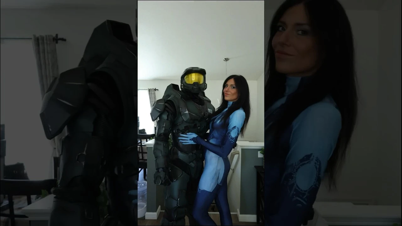 Кортана и снаряжающийся Мастер Чиф