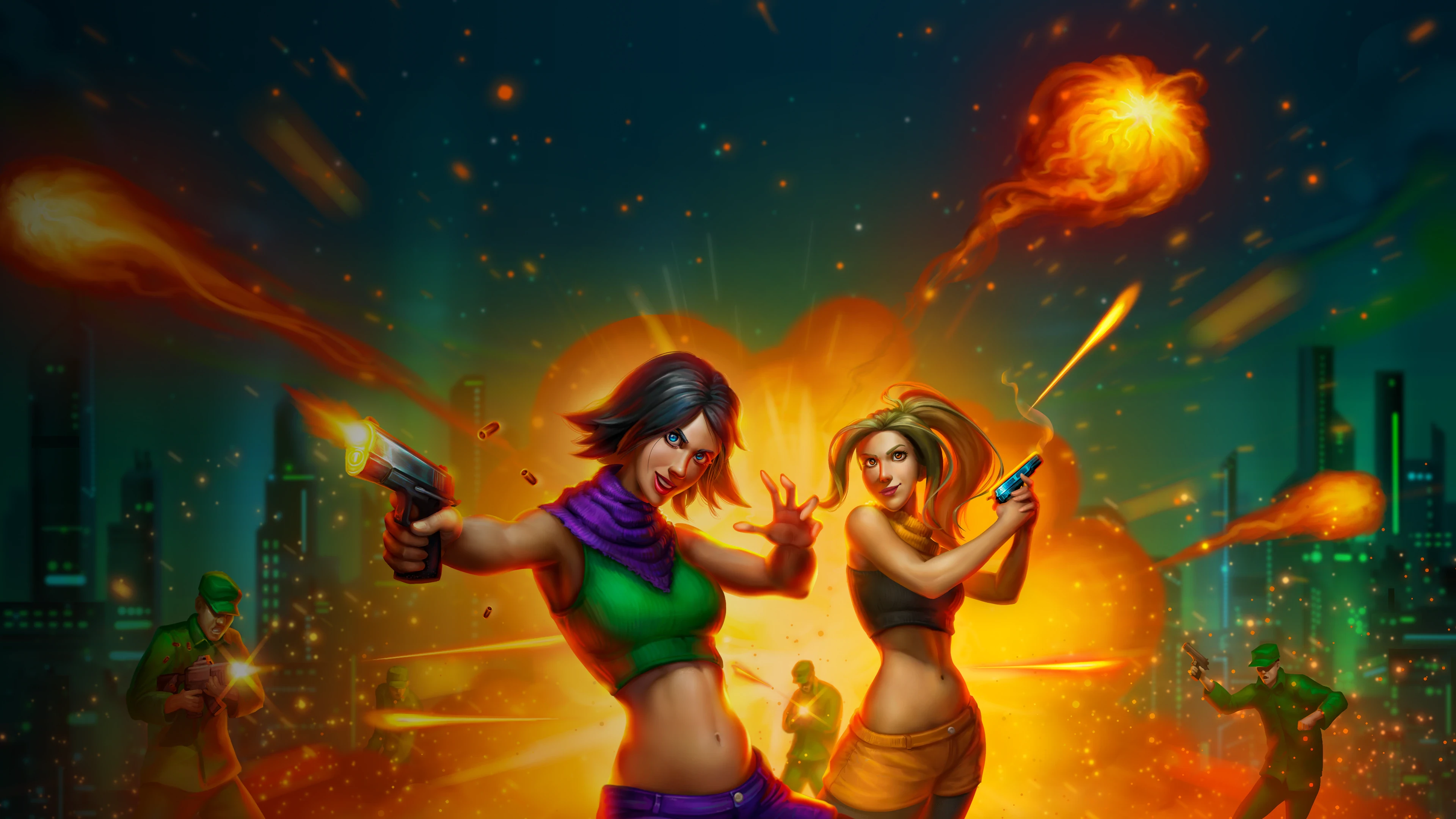 Игровой процесс платформера с боковой прокруткой Queeny Army