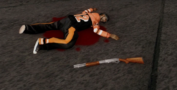 Grand Theft Auto: San Andreas "Оружия и деньги лежат на земле"