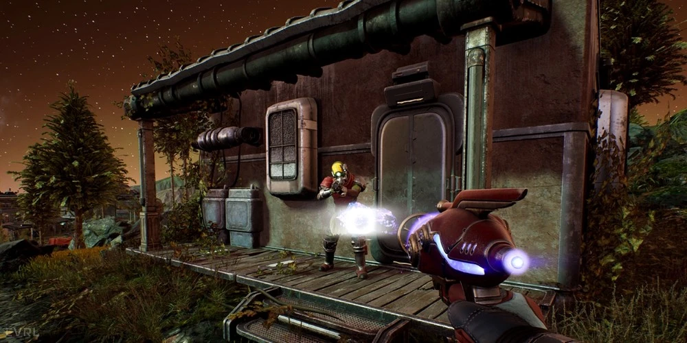 Уменьшающая пушка, городские локации и всевозможные NPC на новых cкриншотax The Outer Worlds