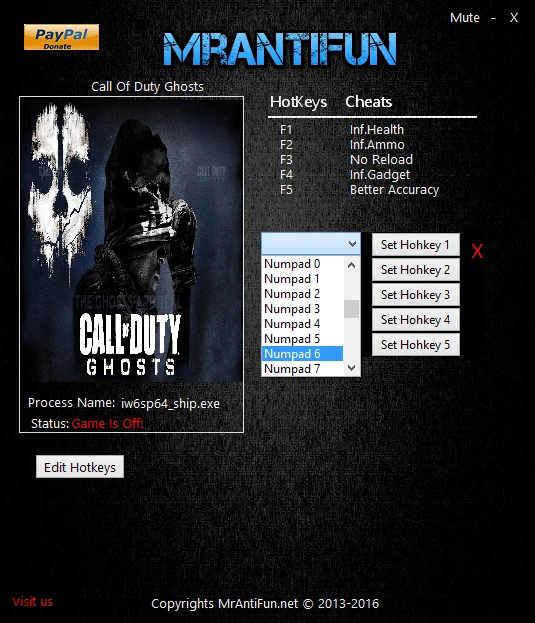 Call of Duty: Ghosts: Трейнер/Trainer (+5) [3.15] {MrAntiFun}