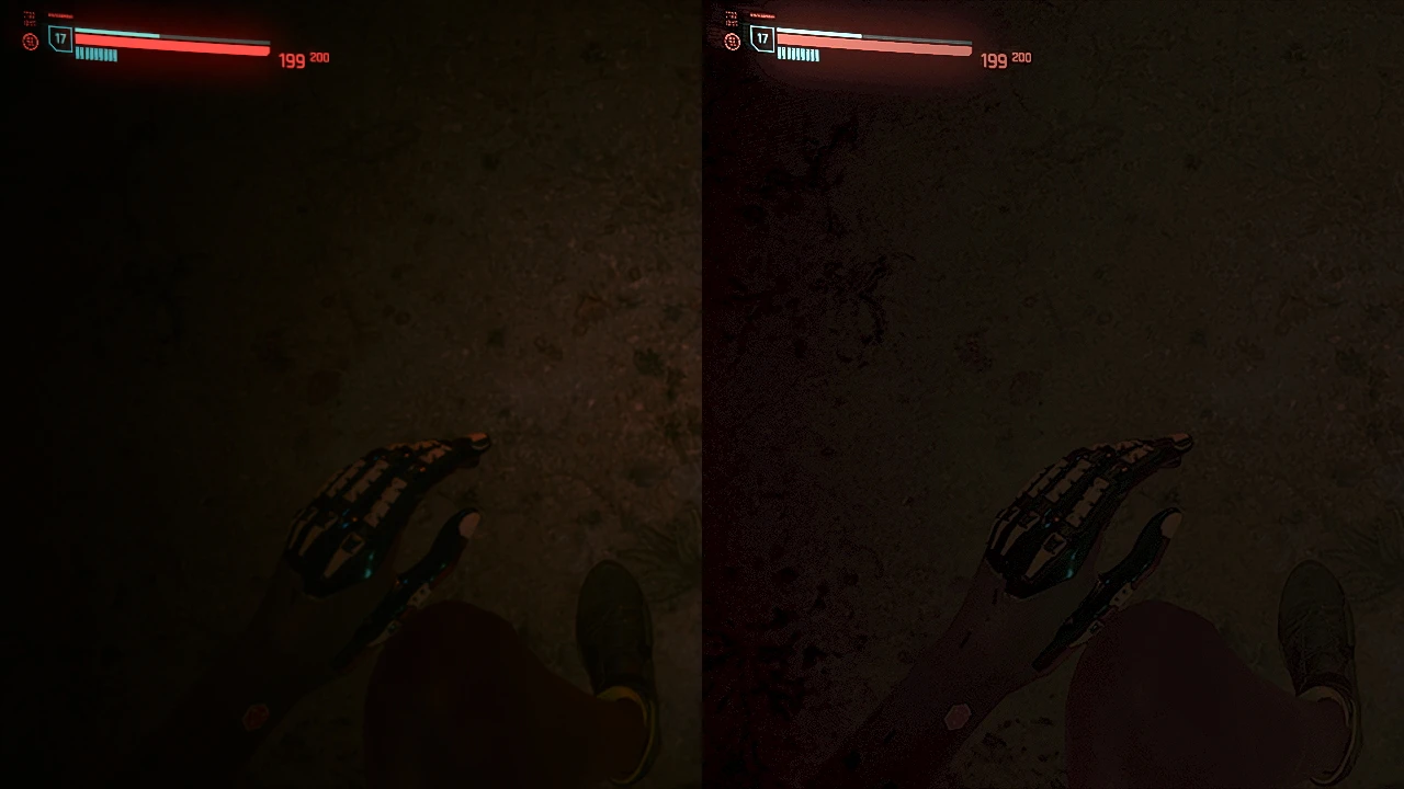 Cyberpunk 2077 "Уменьшение виньетки"