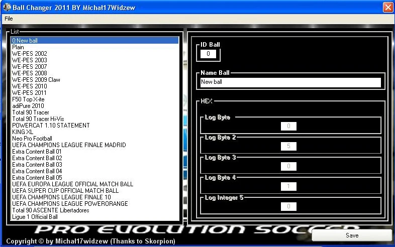 PES 2011 "Ball Name Changer"
