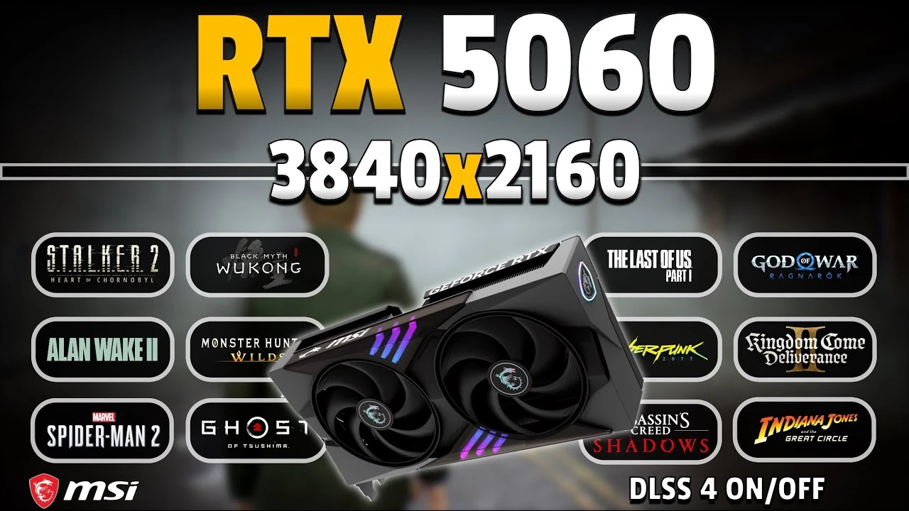 RTX 5060 в 4K: Тест производительности 25 популярных игр с DLSS 4 - от Cyberpunk 2077 до Spider Man 2