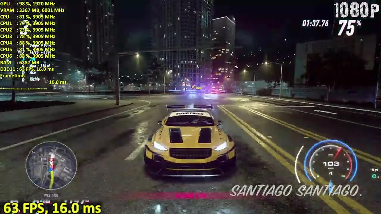 Need For Speed Heat на GTX 1660 ti + i5 9400f - тест