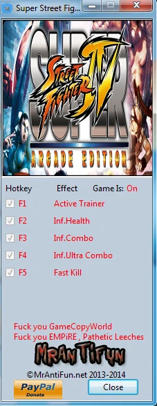 Super Street Fighter 4: Трейнер/Trainer (+4) [2.0] {MrAntiFun}