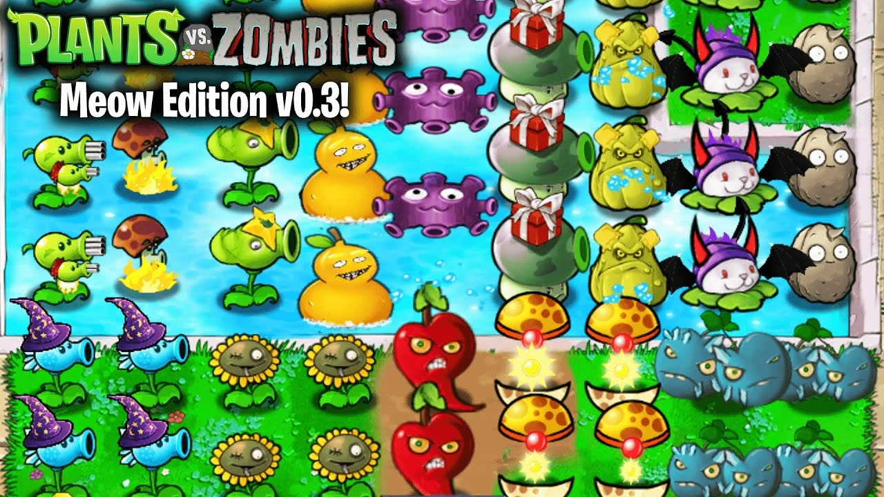 Plants vs. Zombies "Meow Edition - новые растения, зомби и карты"