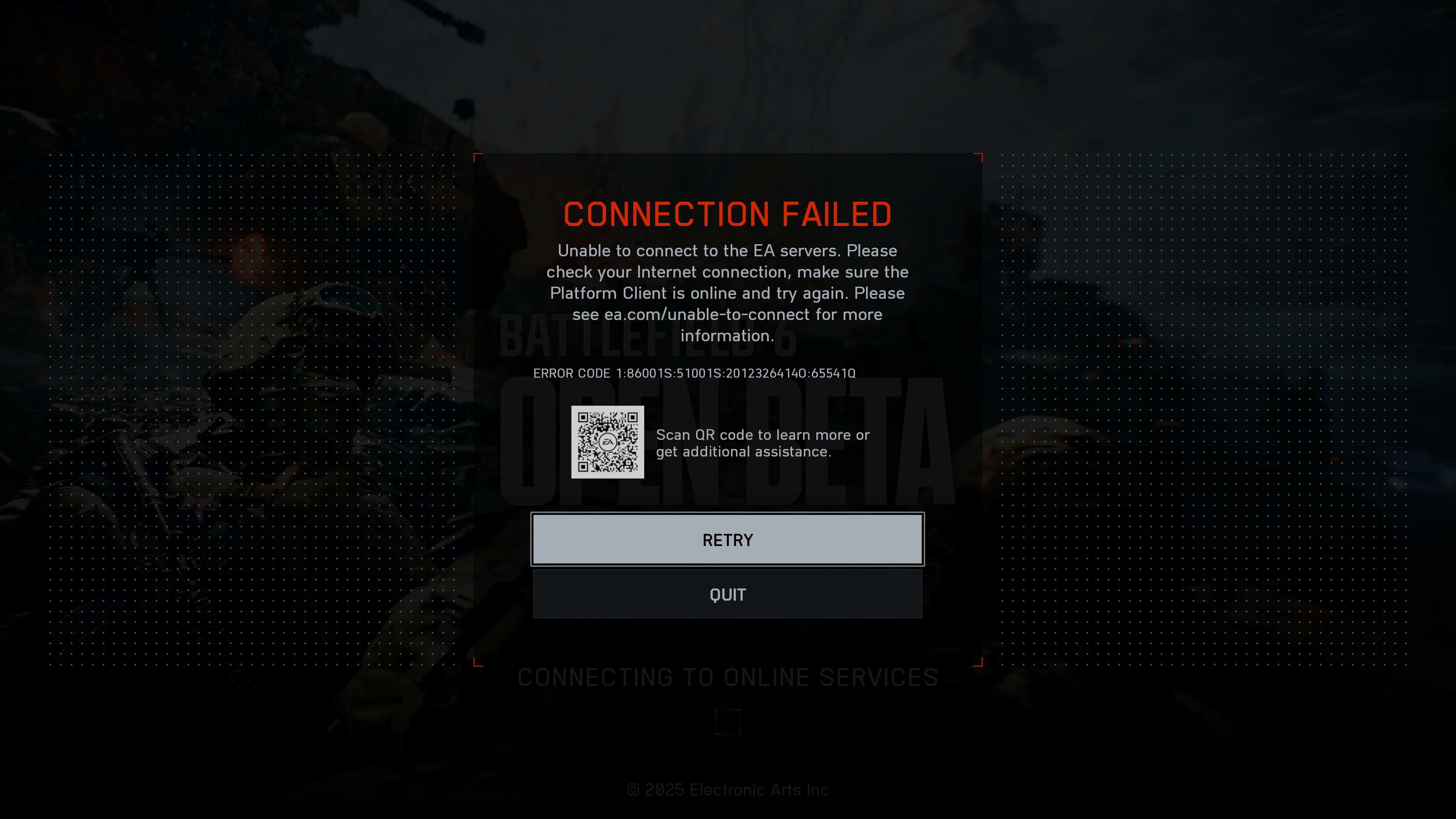 Ошибка Connection failed