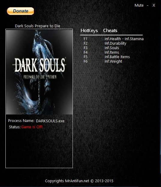 Dark Souls: Prepare to Die: Трейнер/Trainer (+7) [Latest Steam] {MrAntiFun}