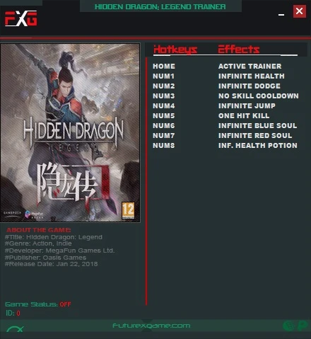 Hidden Dragon: Legend: Трейнер/Trainer (+8) [0.9.5.0] {FutureX}