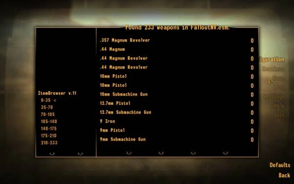 Fallout: New Vegas "ItemBrowser"