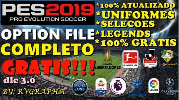 PES 2019 "Option File 100% Updated Data Pack 3.0 PS4"