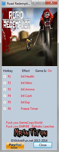 Road Redemption - EarlyAccess: Трейнер/Trainer (+6) [1.0] {MrAntiFun}