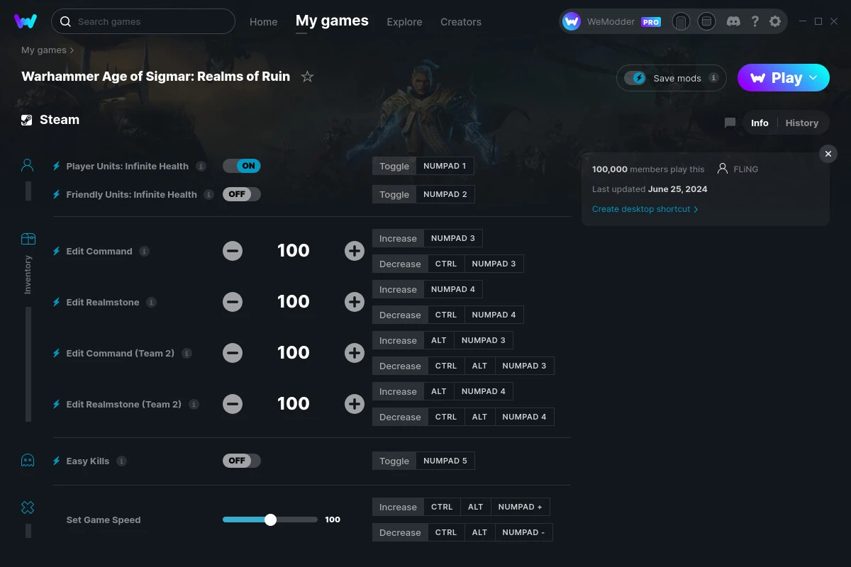 Warhammer Age of Sigmar: Realms of Ruin "Трейнер +8" [UPD: 25.06.2024] {FLiNG / WeMod}