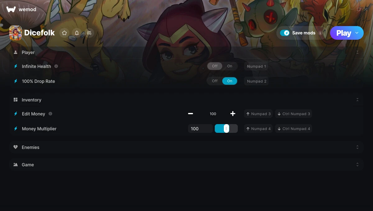 Dicefolk "Трейнер +6" [UPD: 02.03.2024] {FLiNG / WeMod}