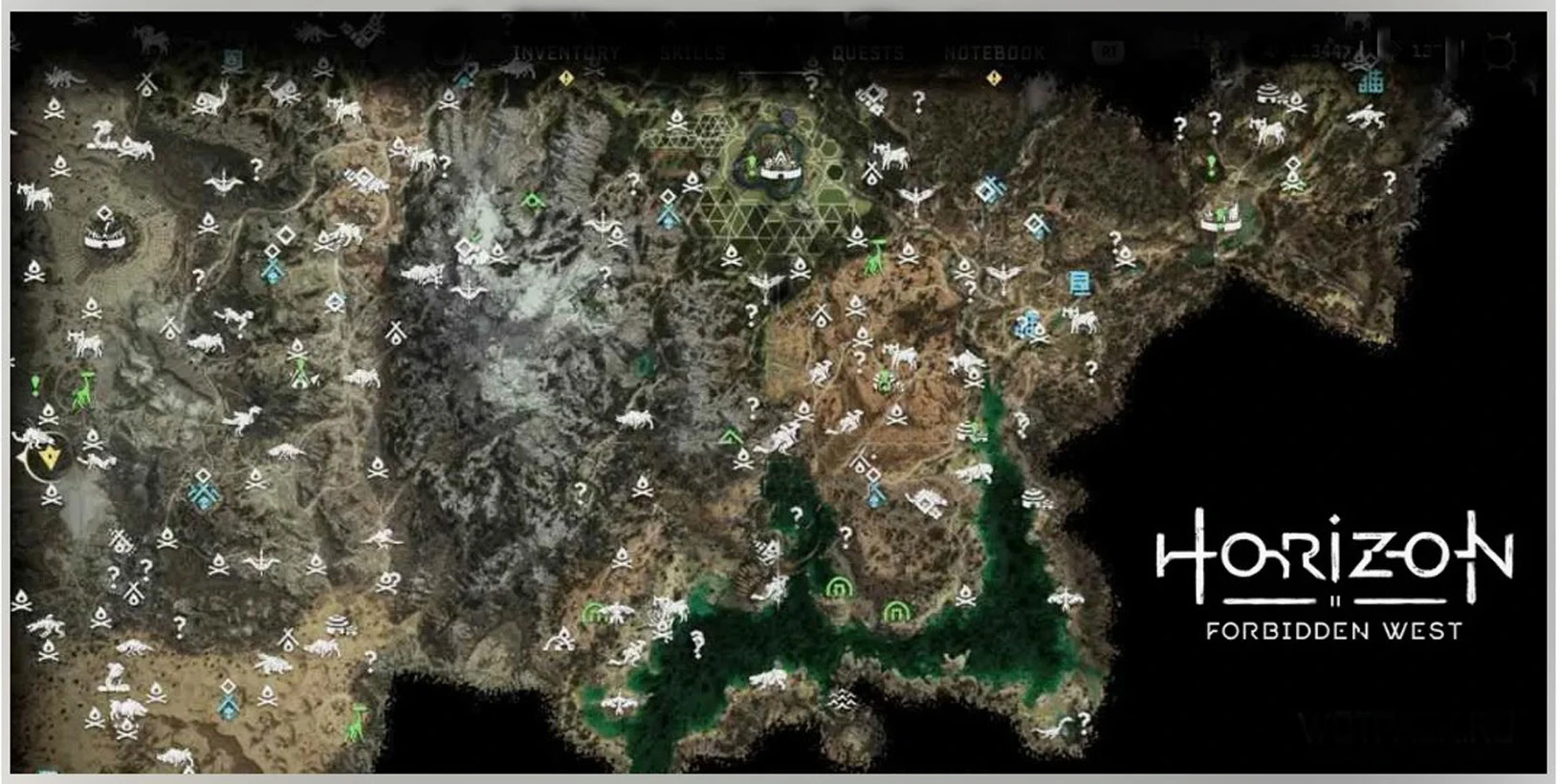 Horizon: Forbidden West "Два сохранения - открыта вся карта, начало игры и новая игра плюс"