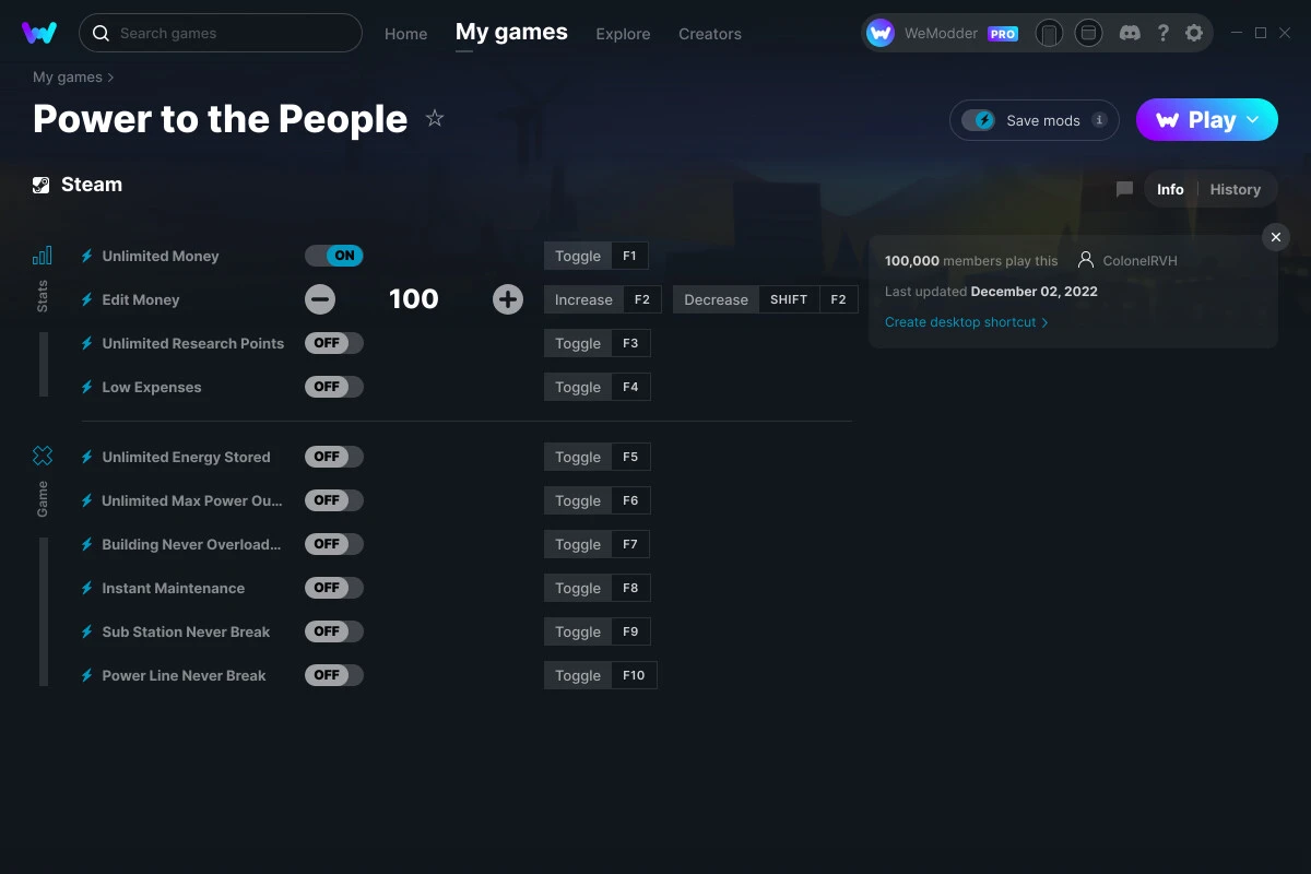 Power to the People "Трейнер +8" [UPD: 02.12.2022] {ColonelRVH / WeMod}