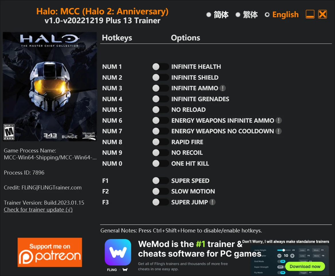 Halo 2: Anniversary "Трейнер +13" [1.0 - UPD: 16.01.2023] {FLiNG}
