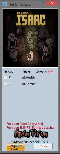 The Binding of Isaac: Wrath Of The Lamb: Трейнер/Trainer (+2) [Latest Steam] {MrAntiFun}