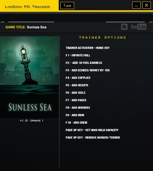 Sunless Sea: Трейнер/Trainer (+12) [1.0 / Update 1] {LinGon}