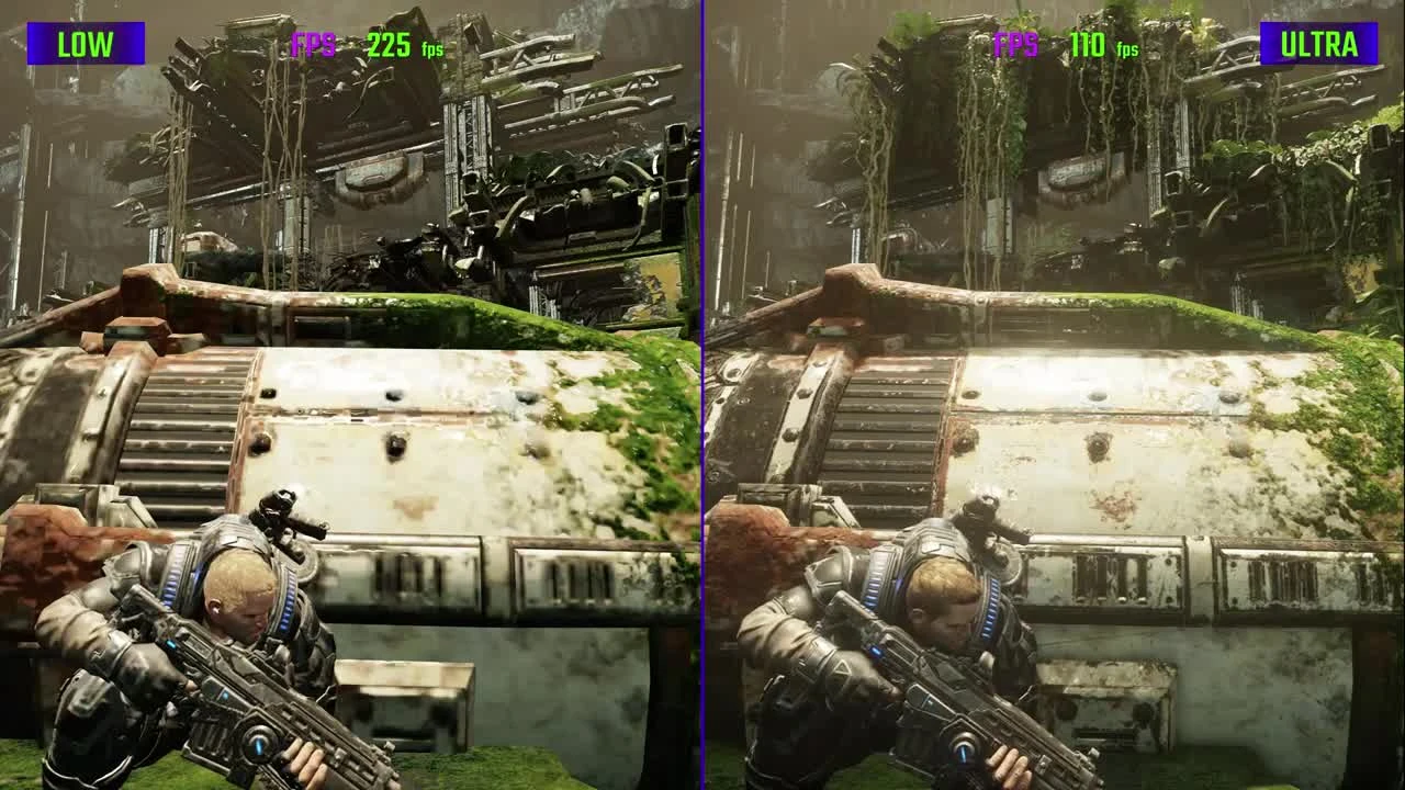 Gears 5 - сравнение Низких vs Высоких настройках + FPS