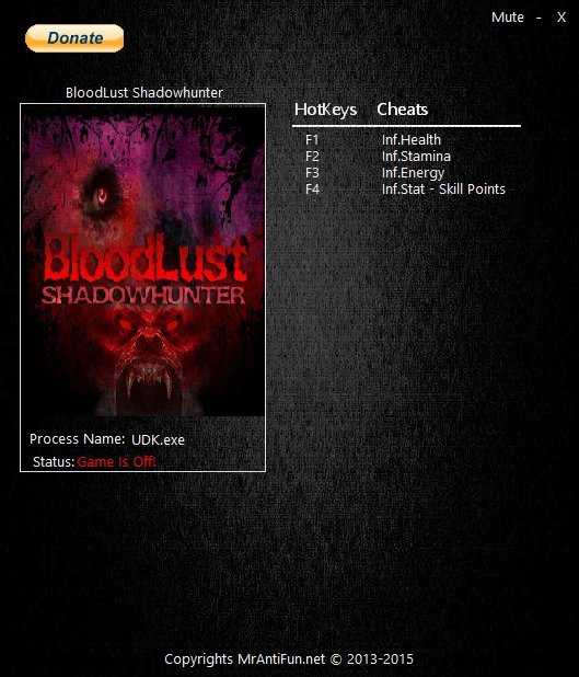 BloodLust Shadowhunter: Трейнер/Trainer (+4) [1.0025] {MrAntiFun}