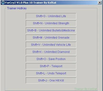 Far Cry 2: Трейнер (+10)