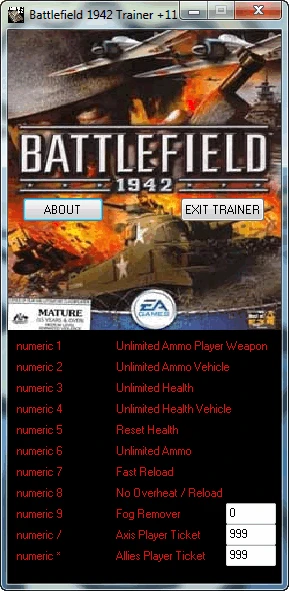 Battlefield 1942: Трейнер/Trainer (+11) [1.0] {H4XX0R}