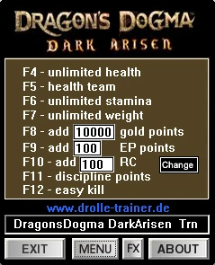 Dragon's Dogma - Dark Arisen: Трейнер/Trainer (+9) [1.0] {dR.oLLe}