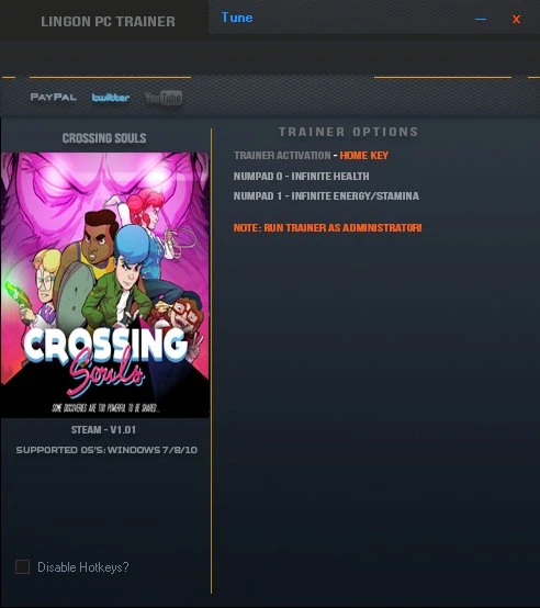 Crossing Souls: Трейнер/Trainer (+2) [1.0] {LinGon}