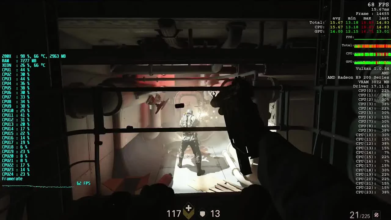 Wolfenstein 2: FPS Тест Xeon X5650 R9 280X