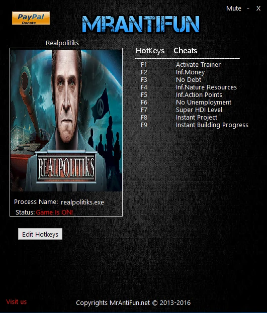 Realpolitiks: Трейнер/Trainer (+8) [1.3] {MrAntiFun}