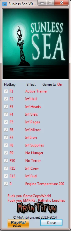 Sunless Sea: Трейнер/Trainer (+12) [0.4.1.1.1308] {MrAntiFun}