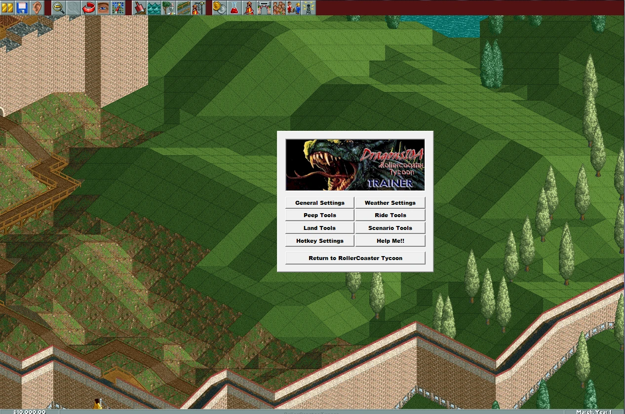 RollerCoaster Tycoon: Чит-Меню {DragonsIOA}