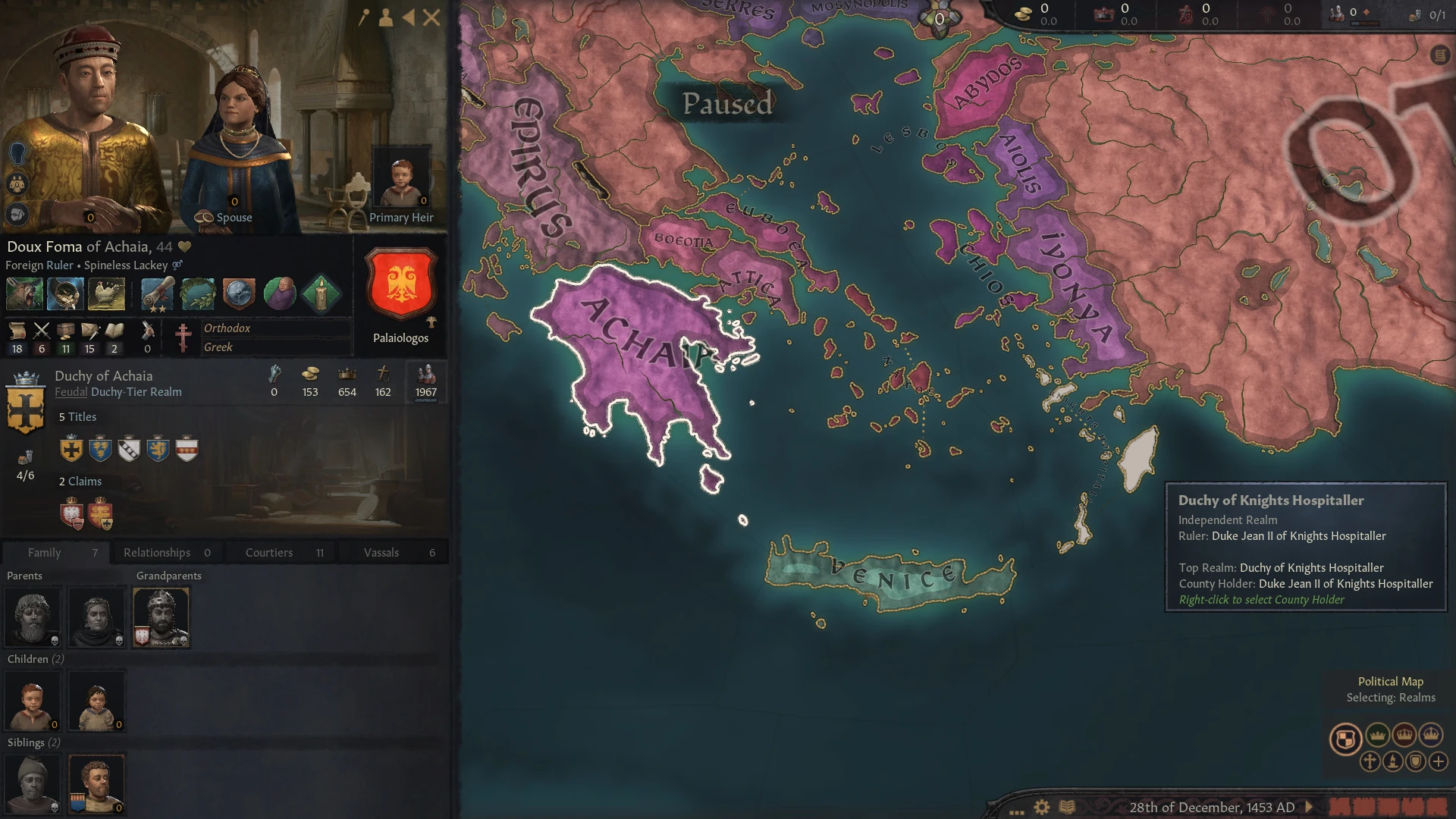 Crusader Kings 3 "Новая стартовая дата [1453]"