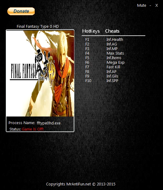 Final Fantasy Type-0 HD: Трейнер/Trainer (+10) [1.0] {MrAntiFun}