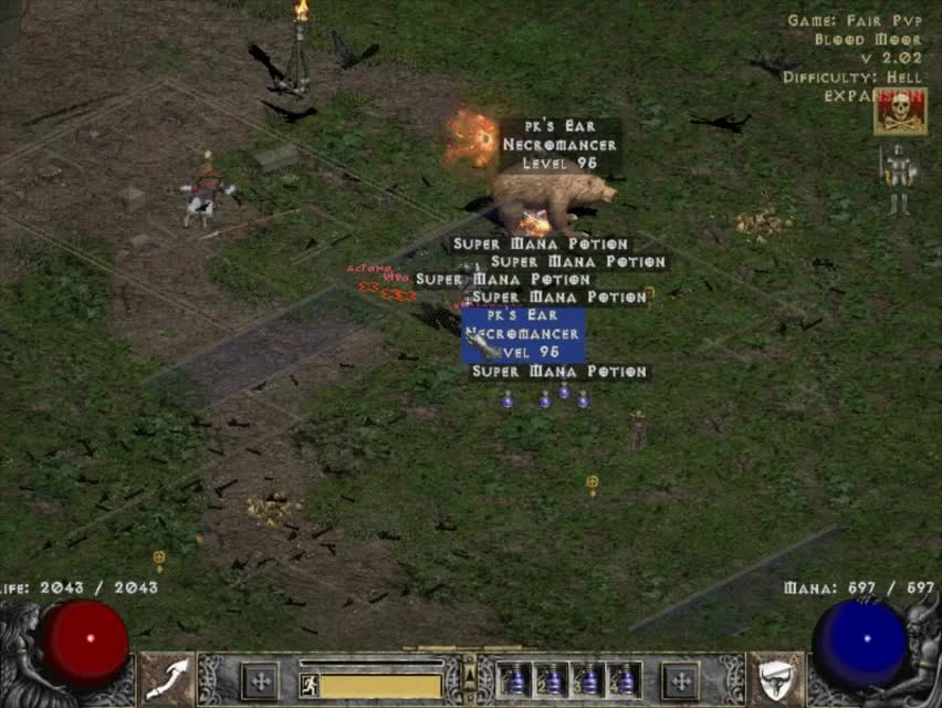 [PvP] Diablo 2 rubattle.net Necromancer vs Druid [NvD]