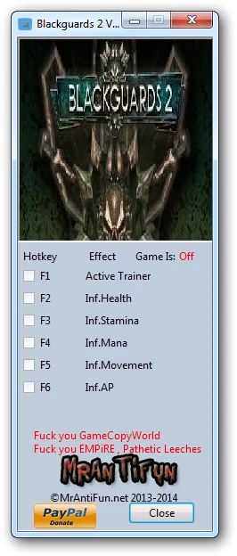Blackguards 2: Трейнер/Trainer (+5) [1.1.8454] {MrAntiFun}