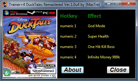 DuckTales Remastered: Трейнер/Trainer (+4) [1.0u4] {MaxTre}