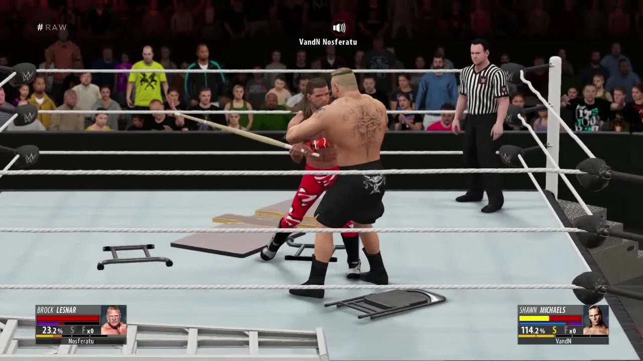 WWE 2K16 "ONLINE NO DQ Extreme Rules Match - Brock Lesnar VS Shawn Michaels"
