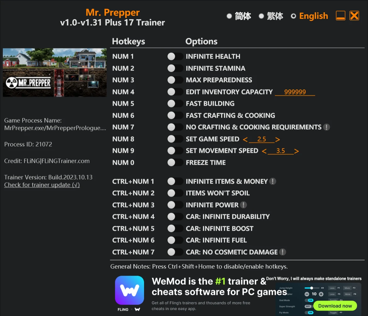 Mr. Prepper "Трейнер +17" [1.0 - 1.31] {FLiNG}