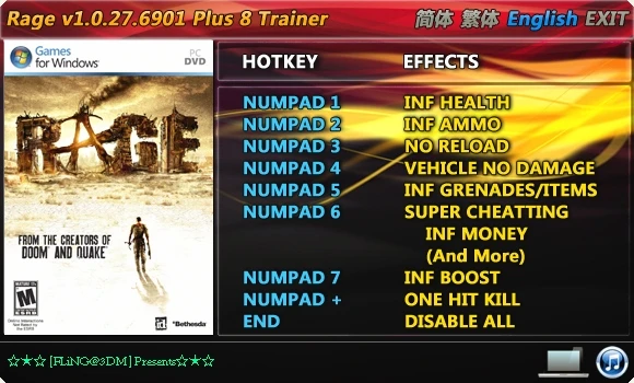 Rage: Трейнер (+8) [1.0.27.6901] {FLiNG}