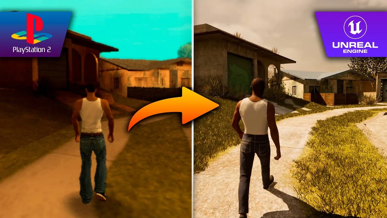 Энтузиаст воссоздал начало GTA: San Andreas на Unreal Engine 5