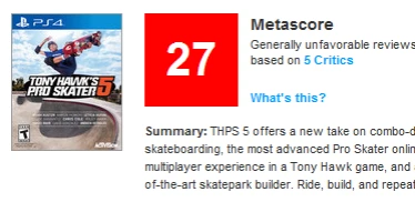 Оценки Tony Hawk's Pro Skater 5