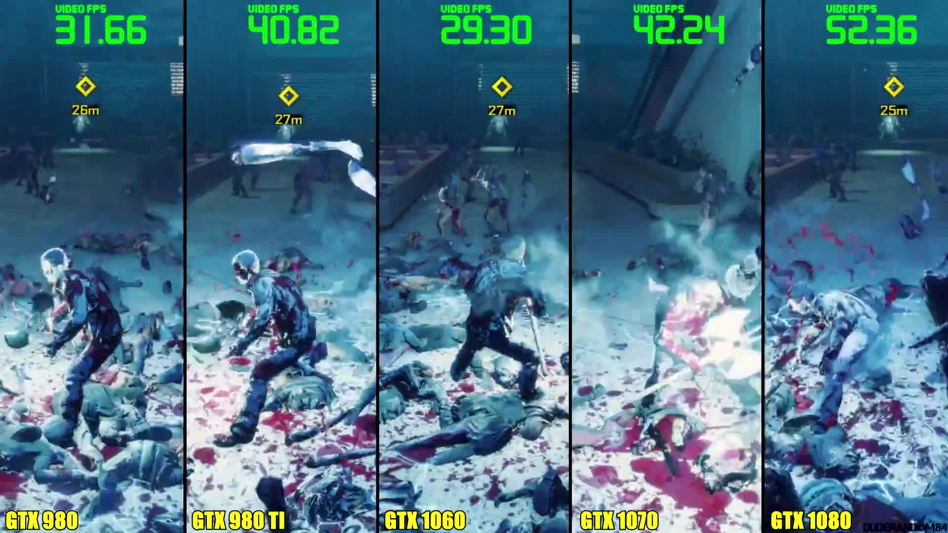 Dead Rising 4 Pc GTX 1080 Vs GTX 1070 Vs GTX 1060 Vs GTX 980 TI Vs GTX 980 Частота кадров