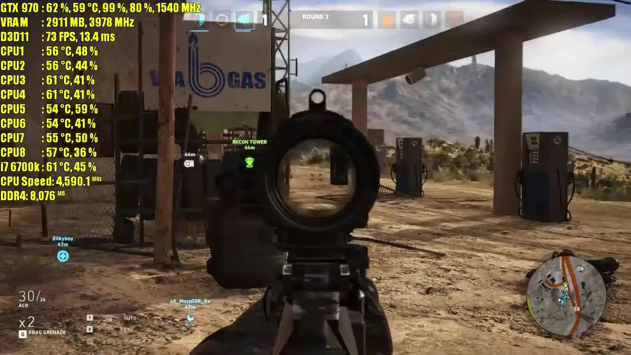 Ghost Recon Ghost War PVP Beta GTX 970 OC | 1080p Очень высокие настройки | Тест производительности